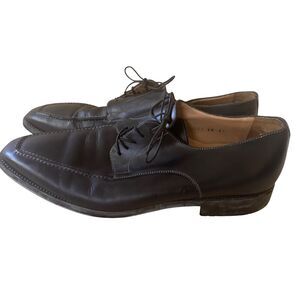 Santoni Mens Leather Loafers Shoes Square Toe Dress Work Black EE 11 bv